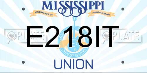 E218IT Mississippi License Plate