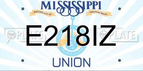 E218IZ Mississippi License Plate