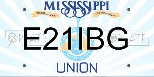 E21IBG Mississippi License Plate