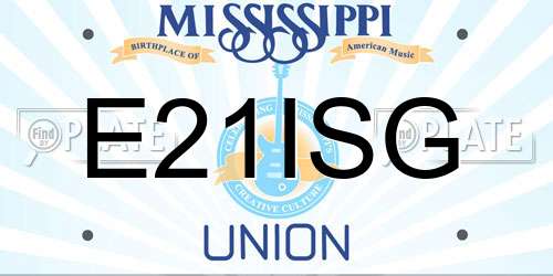 E21ISG Mississippi License Plate