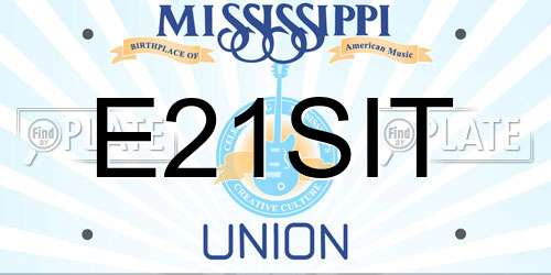 E21SIT Mississippi License Plate