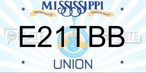 E21TBB Mississippi License Plate