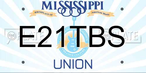 E21TBS Mississippi License Plate