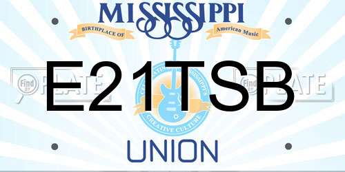 E21TSB Mississippi License Plate