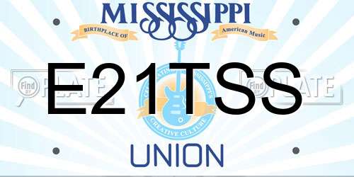 E21TSS Mississippi License Plate