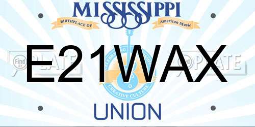 E21WAX Mississippi License Plate