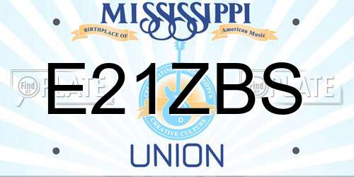 E21ZBS Mississippi License Plate
