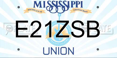 E21ZSB Mississippi License Plate