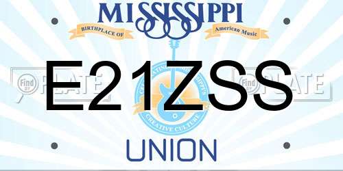 E21ZSS Mississippi License Plate