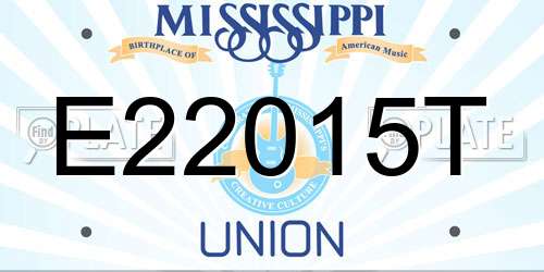 E22015T Mississippi License Plate