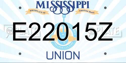 E22015Z Mississippi License Plate