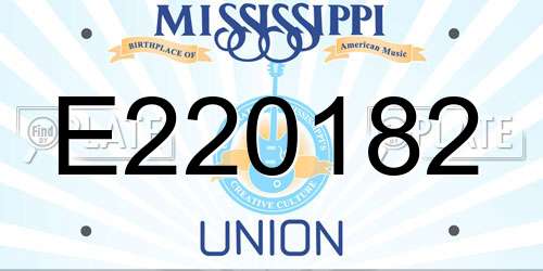 E220182 Mississippi License Plate