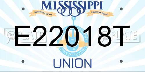 E22018T Mississippi License Plate