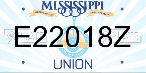 E22018Z Mississippi License Plate