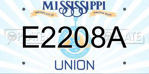 E2208A Mississippi License Plate