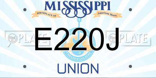 E220J Mississippi License Plate