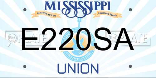 E220SA Mississippi License Plate