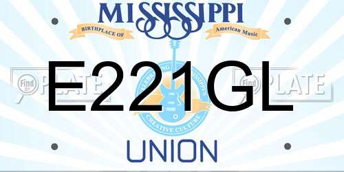E221GL Mississippi License Plate