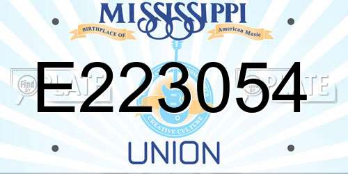 E223054 Mississippi License Plate
