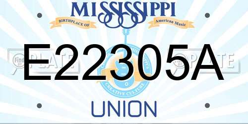 E22305A Mississippi License Plate