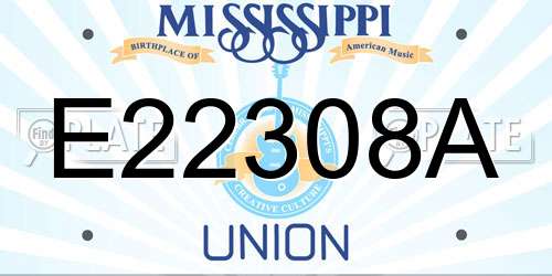 E22308A Mississippi License Plate