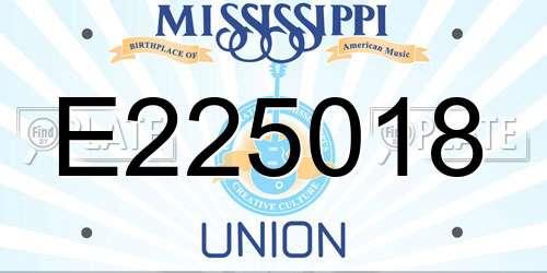 E225018 Mississippi License Plate