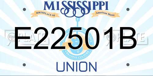 E22501B Mississippi License Plate