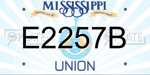 E2257B Mississippi License Plate