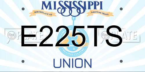 E225TS Mississippi License Plate