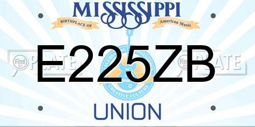 E225ZB Mississippi License Plate