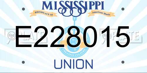 E228015 Mississippi License Plate