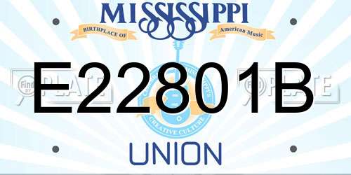 E22801B Mississippi License Plate