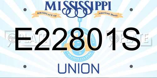 E22801S Mississippi License Plate
