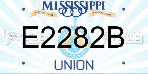 E2282B Mississippi License Plate