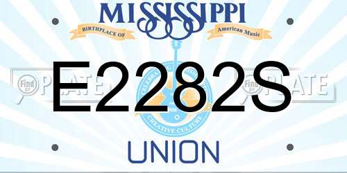 E2282S Mississippi License Plate