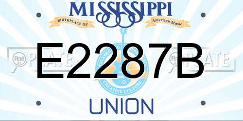 E2287B Mississippi License Plate