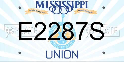 E2287S Mississippi License Plate