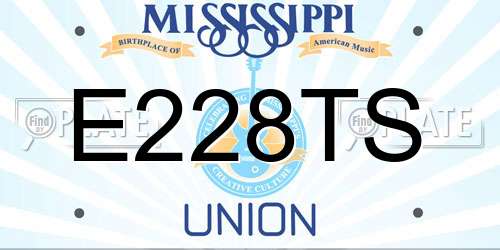 E228TS Mississippi License Plate
