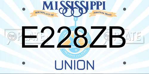 E228ZB Mississippi License Plate