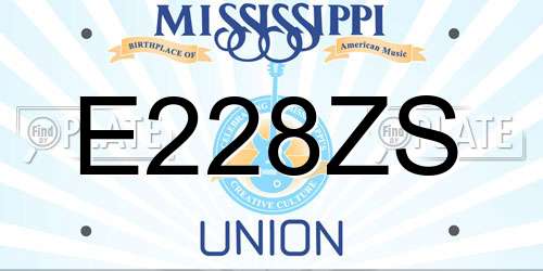 E228ZS Mississippi License Plate