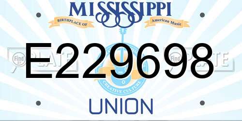 E229698 Mississippi License Plate