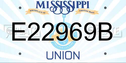E22969B Mississippi License Plate