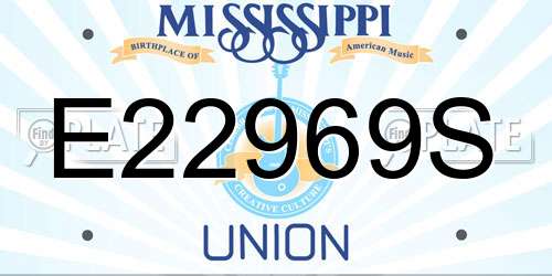 E22969S Mississippi License Plate