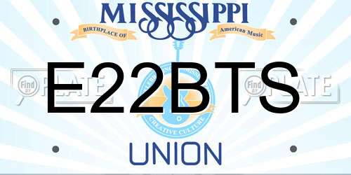 E22BTS Mississippi License Plate