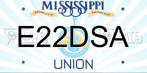 E22DSA Mississippi License Plate