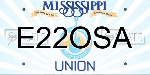 E22OSA Mississippi License Plate