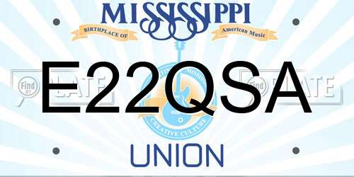 E22QSA Mississippi License Plate