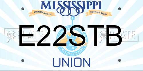 E22STB Mississippi License Plate