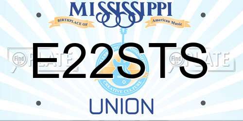 E22STS Mississippi License Plate