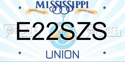 E22SZS Mississippi License Plate